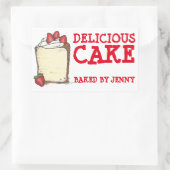 Delicious Cake Bked by Gepersonaliseerd bakken Sti Rechthoekige Sticker (Tas)