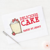 Delicious Cake Bked by Gepersonaliseerd bakken Sti Rechthoekige Sticker (Envelop)