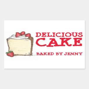 Delicious Cake Bked by Gepersonaliseerd bakken Sti Rechthoekige Sticker