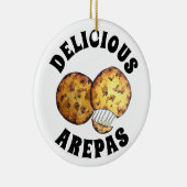 Delicious Cheese Maize Arepas South American Food Keramisch Ornament (Rechts)