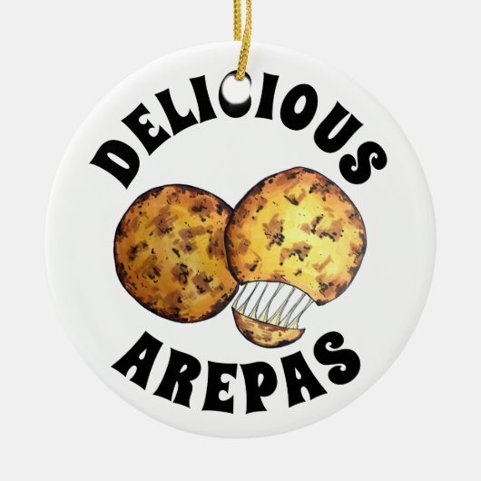 Delicious Cheese Maize Arepas South American Food Keramisch Ornament (Voorkant)