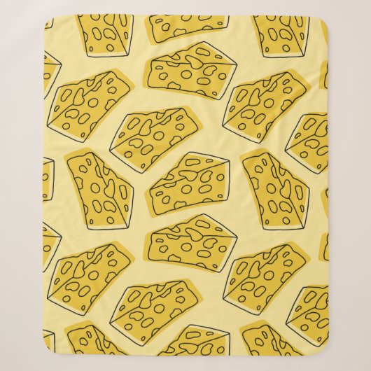 delicious cheese seamless pattern isolated in yell sherpa deken (Voorkant)