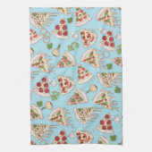 Delicious Cheesy Pizza Pattern Theedoek (Verticaal)