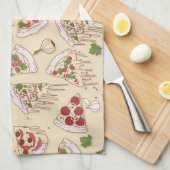 Delicious Cheesy Pizza Pattern Theedoek (Quarter Fold)