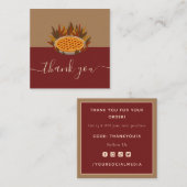 Delicious Cherry Pie Thanksgiving Dinner Bedankt Vierkante Visitekaartje (Voorkant / Achterkant)