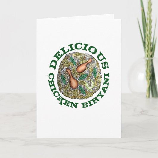 Delicious Chicken Biryani Indian Food Cuisine Kaart (Voorkant)