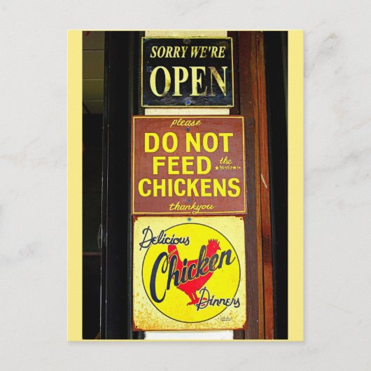 Delicious Chicken Dinners Funny Sign Briefkaart (Voorkant)