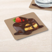 Delicious Chocolade Ice Cream Cake Kartonnen Onderzetters (Schuin)