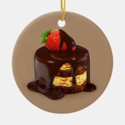 Delicious Chocolade Ice Cream Cake Keramisch Ornament (Voorkant)