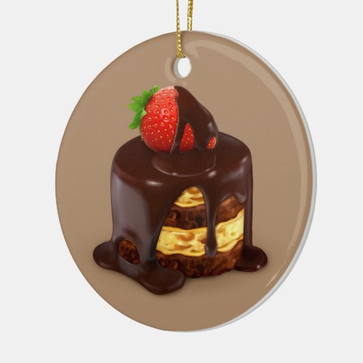 Delicious Chocolade Ice Cream Cake Keramisch Ornament (Links)