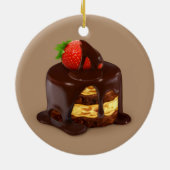 Delicious Chocolade Ice Cream Cake Keramisch Ornament (Achterkant)