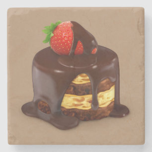 Delicious Chocolade Ice Cream Cake Stenen Onderzetter