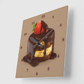 Delicious Chocolade Ice Cream Cake Vierkante Klok (Hoek)