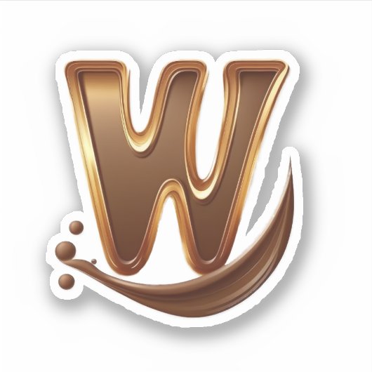 Delicious chocoladebrief W sticker (Voorkant)