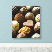 Delicious chocoladepralines canvas afdruk (Insitu (Houten vloer))