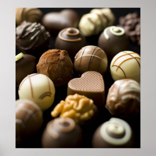 Delicious chocoladepralines poster (Voorkant)