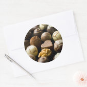 Delicious chocoladepralines ronde sticker (Envelop)