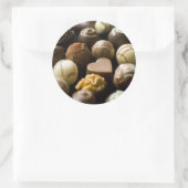 Delicious chocoladepralines ronde sticker (Tas)