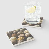 Delicious chocoladepralines stenen onderzetter (Zijkant)