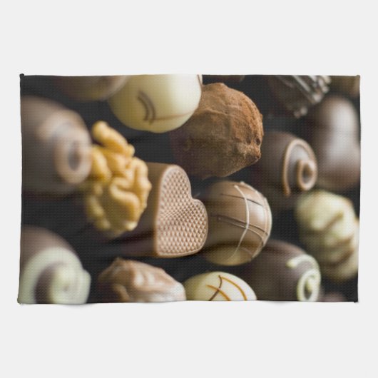 Delicious chocoladepralines theedoek (Horizontaal)