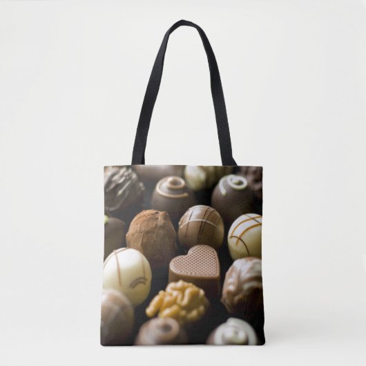 Delicious chocoladepralines tote bag (Voorkant)