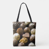 Delicious chocoladepralines tote bag (Achterkant)