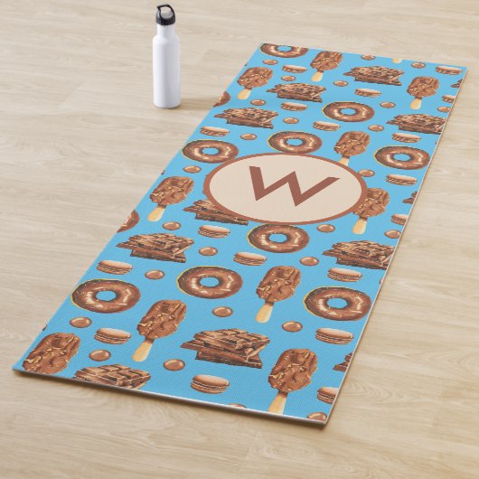 Delicious Chocolate Ice Cream Donuts Monogram Yogamat (In situ)