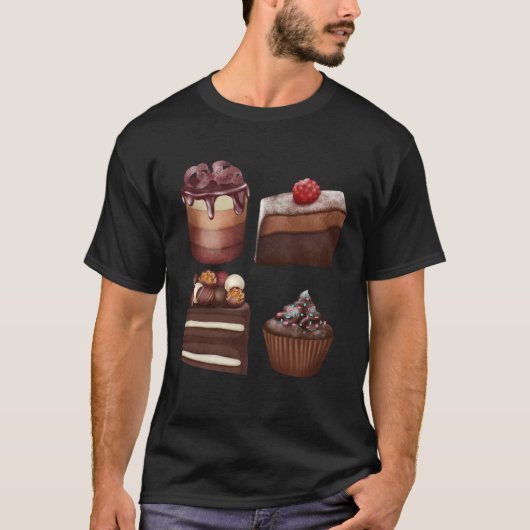 Delicious Chocolate Sweets Gourmet Chocolate Cake T-shirt (Voorkant)