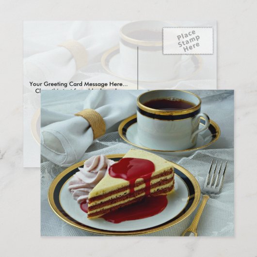 Delicious Coffee en baumkuchen torte Briefkaart (Voorkant / Achterkant)