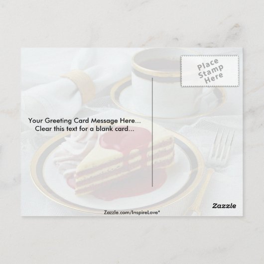 Delicious Coffee en baumkuchen torte Briefkaart (Achterkant)