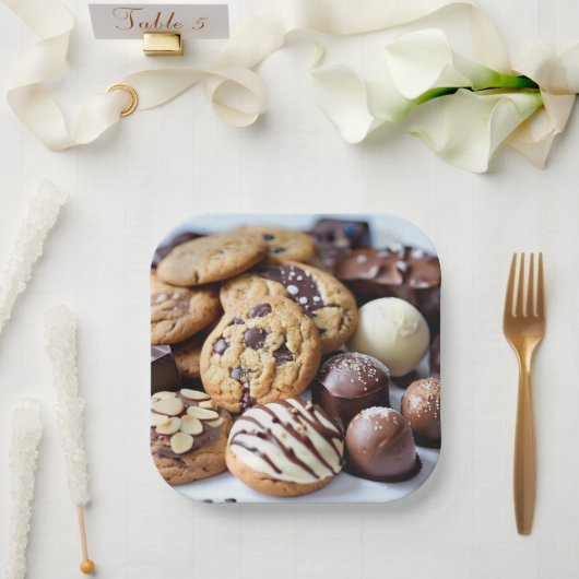 Delicious Cookies & Chocolate-thema papier Bord (Huwelijk)