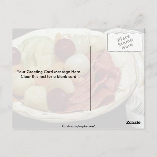 Delicious Corned beef en kool Briefkaart (Achterkant)