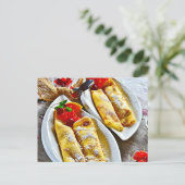 Delicious Crepe Red Berries Pancake Dessert Briefkaart (Staand voorkant)