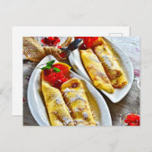 Delicious Crepe Red Berries Pancake Dessert Briefkaart (Voorkant / Achterkant)