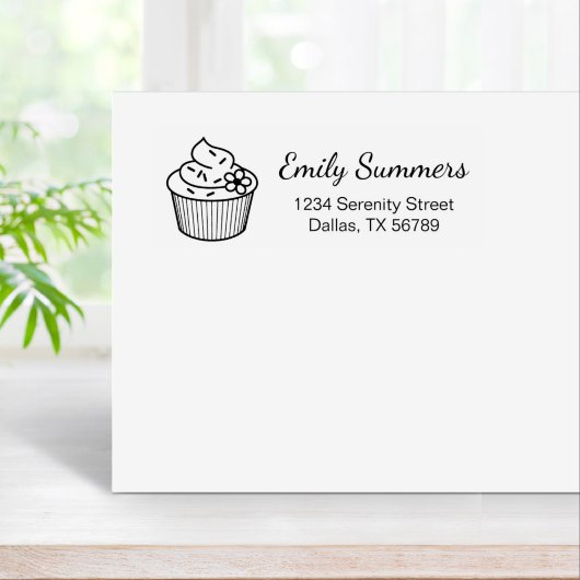 Delicious Cupcake met Frosting Address Rubberstempel