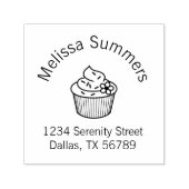 Delicious Cupcake met Frosting Address Zelfinktende Stempel (Design)