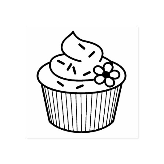 Delicious Cupcake met Frosting Rubberstempel (Afrduk)