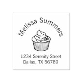 Delicious Cupcake met Frosting Yummy Address Rubberstempel (Afrduk)