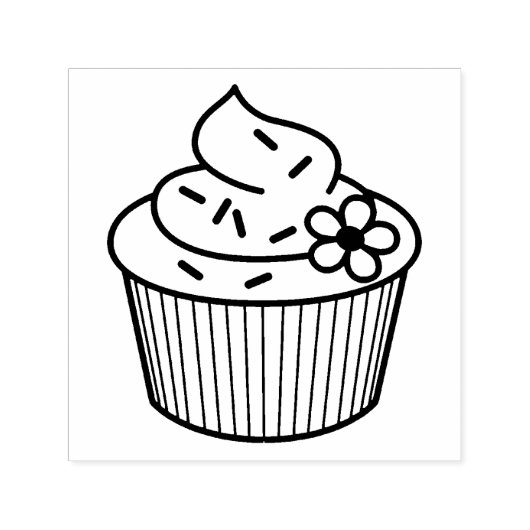 Delicious Cupcake met Frosting Zelfinktende Stempel (Design)