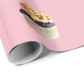 Delicious Cupcakes glanzende wrapping Paper, roze Cadeaupapier (Rol Hoek)