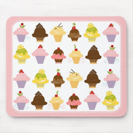 Delicious Cupcakes Mousepad Muismat (Voorkant)