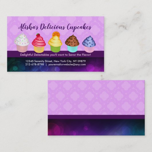 Delicious Cupcakes Visitekaartjes (Voorkant / Achterkant)