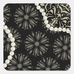 Delicious damask vierkante sticker