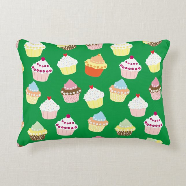 Delicious Decorated Birthday Cupcakes Accent Kussen (Voorkant)