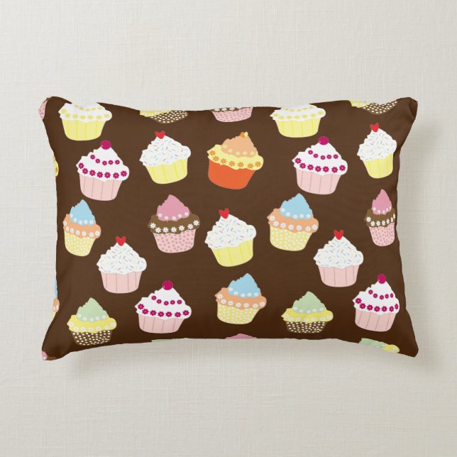 Delicious Decorated Birthday Cupcakes Accent Pillo Kussen (Voorkant)