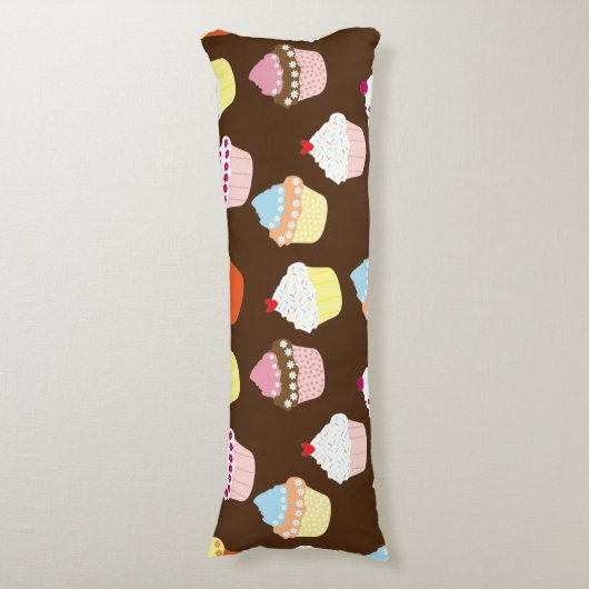 Delicious Decorated Birthday Cupcakes Body Pillow Lichaamskussen (Voorkant Verticaal)
