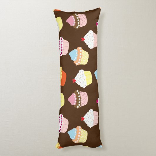 Delicious Decorated Birthday Cupcakes Body Pillow Lichaamskussen (Achterkant (Verticaal))