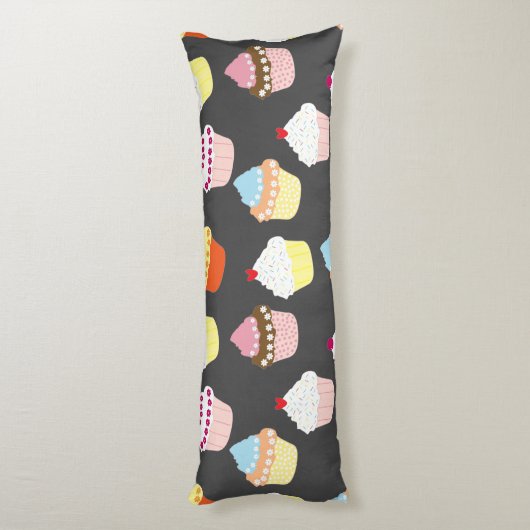 Delicious Decorated Birthday Cupcakes Body Pillow Lichaamskussen (Achterkant (Verticaal))
