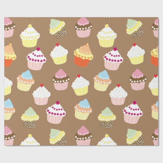 Delicious Decorated Birthday Cupcakes Cadeaupapier (Vlak)