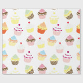 Delicious Decorated Birthday Cupcakes Cadeaupapier (Vlak)